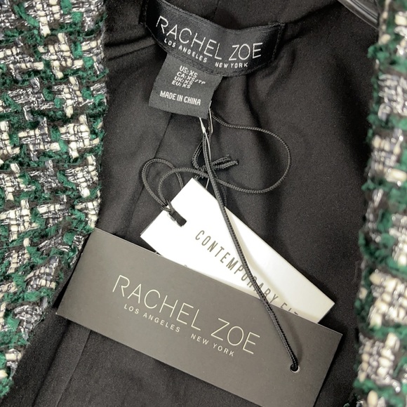 Rachel Zoe Contemporary Fit Tartan Plaid Tweed Jacket - Picture 10 of 15